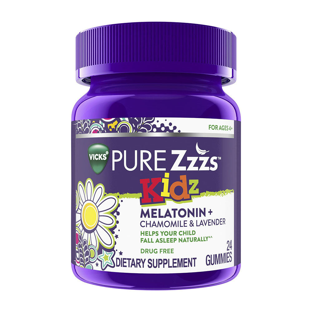 Vicks Pure Zzzs Kidz Sleep Aid, 0.5 mg Melatonin Gummies, 24 Ea